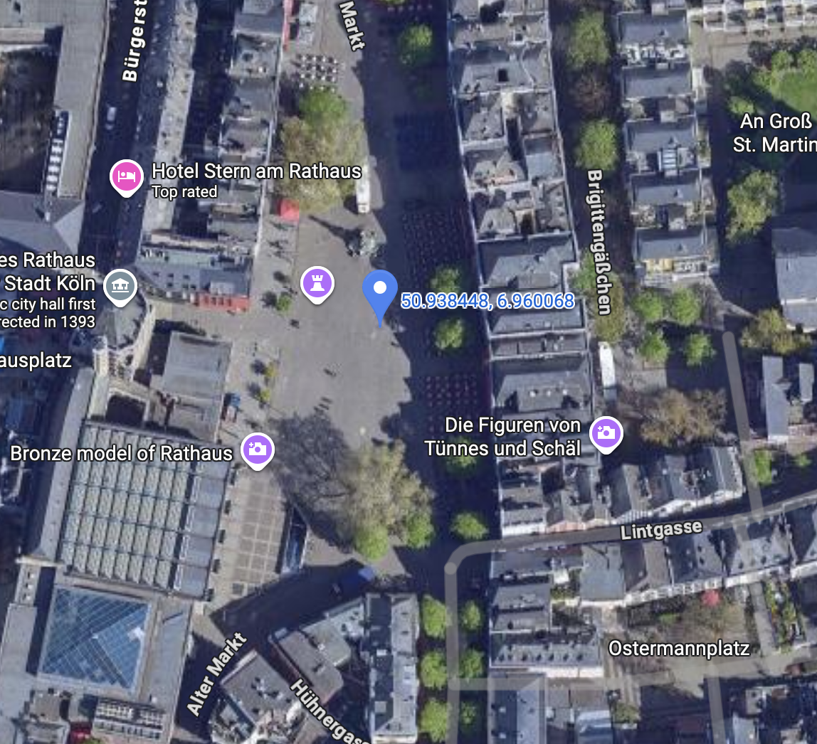 User-provided aerial map of Alter Markt in Cologne